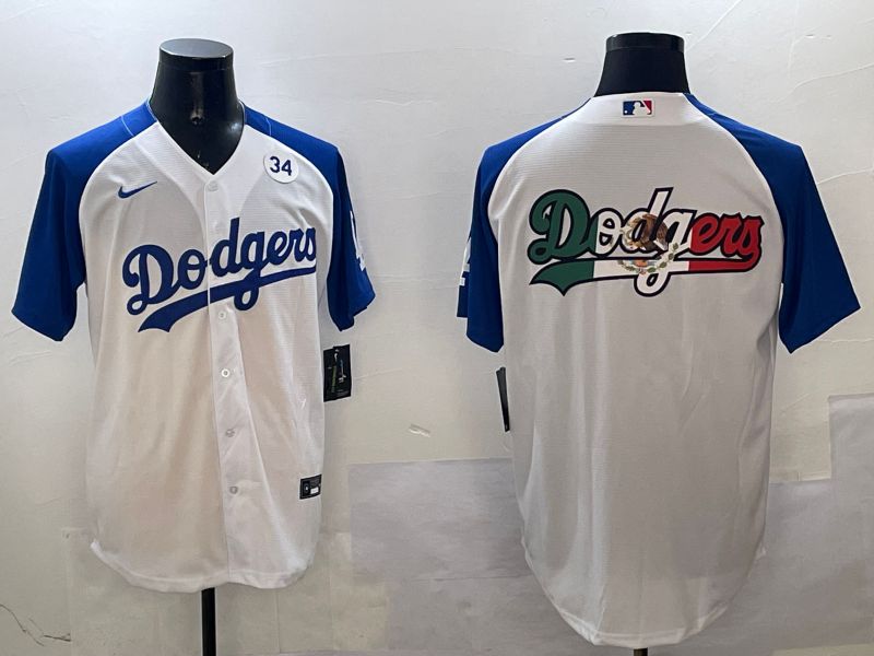 Men Los Angeles Dodgers Blank White blue Game 2025 Nike MLB Jersey style 12